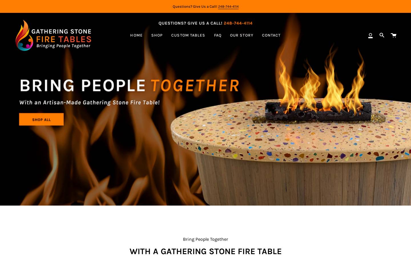 gatheringstonefires.com homepage screenshot