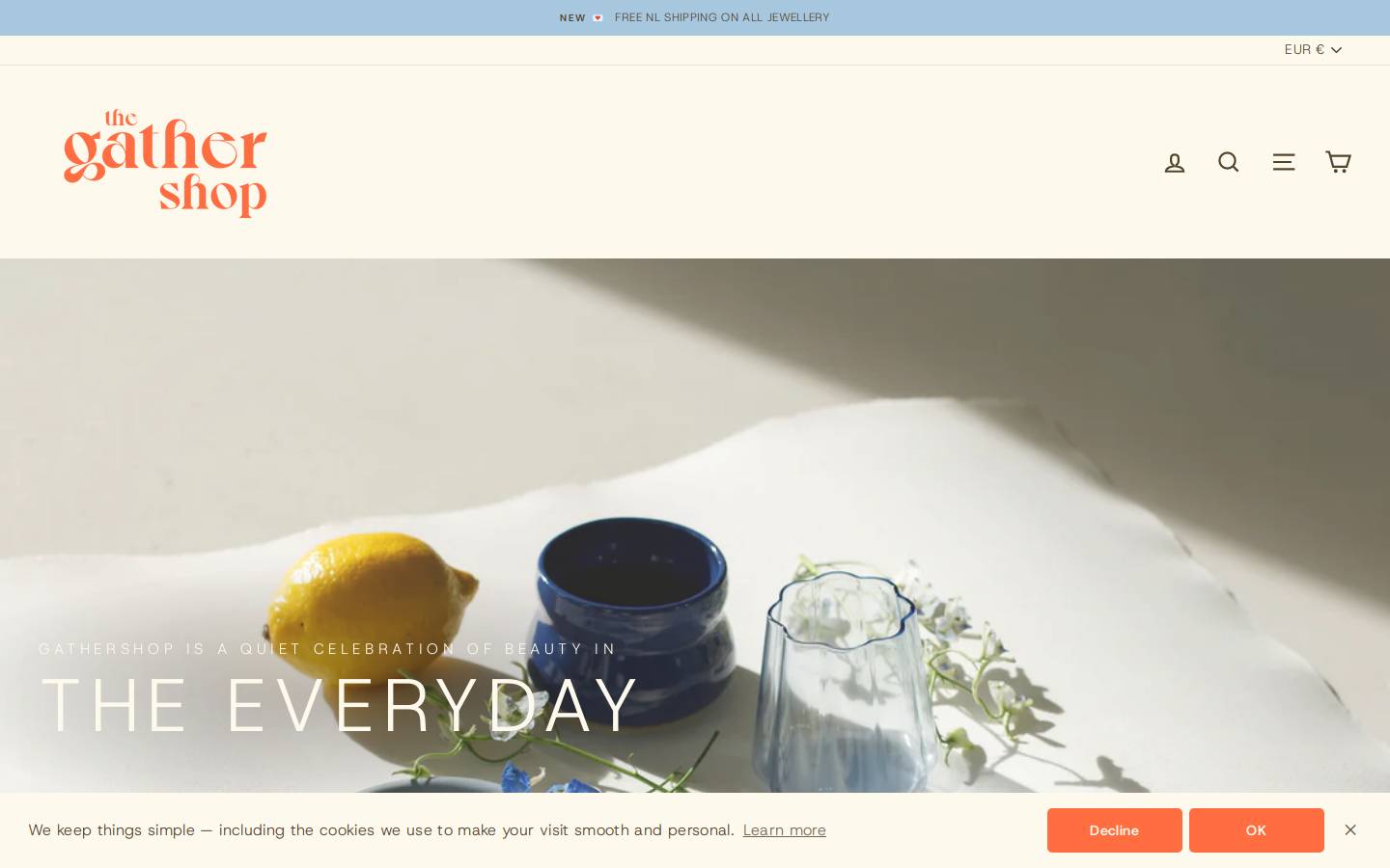Gathershop homepage screenshot