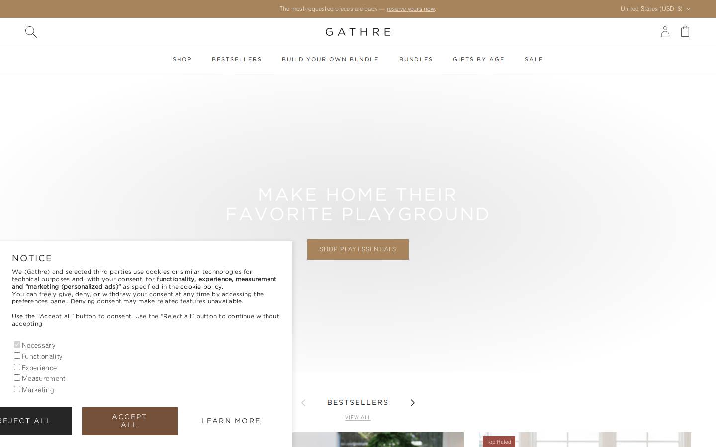 Gathre homepage screenshot