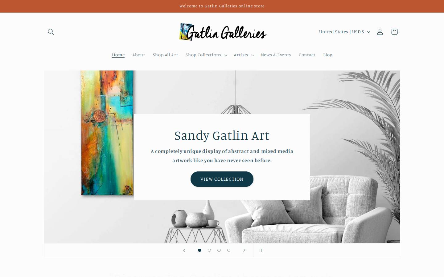 gatlingalleries.com homepage screenshot