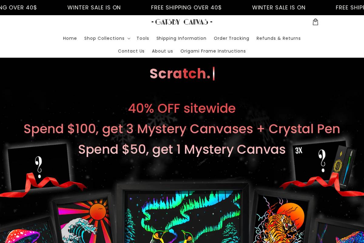 Gatsbycanvas homepage screenshot