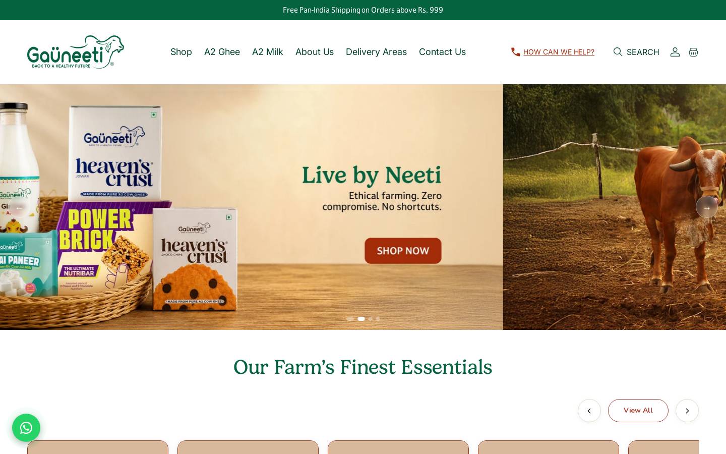 gauneeti.in homepage screenshot