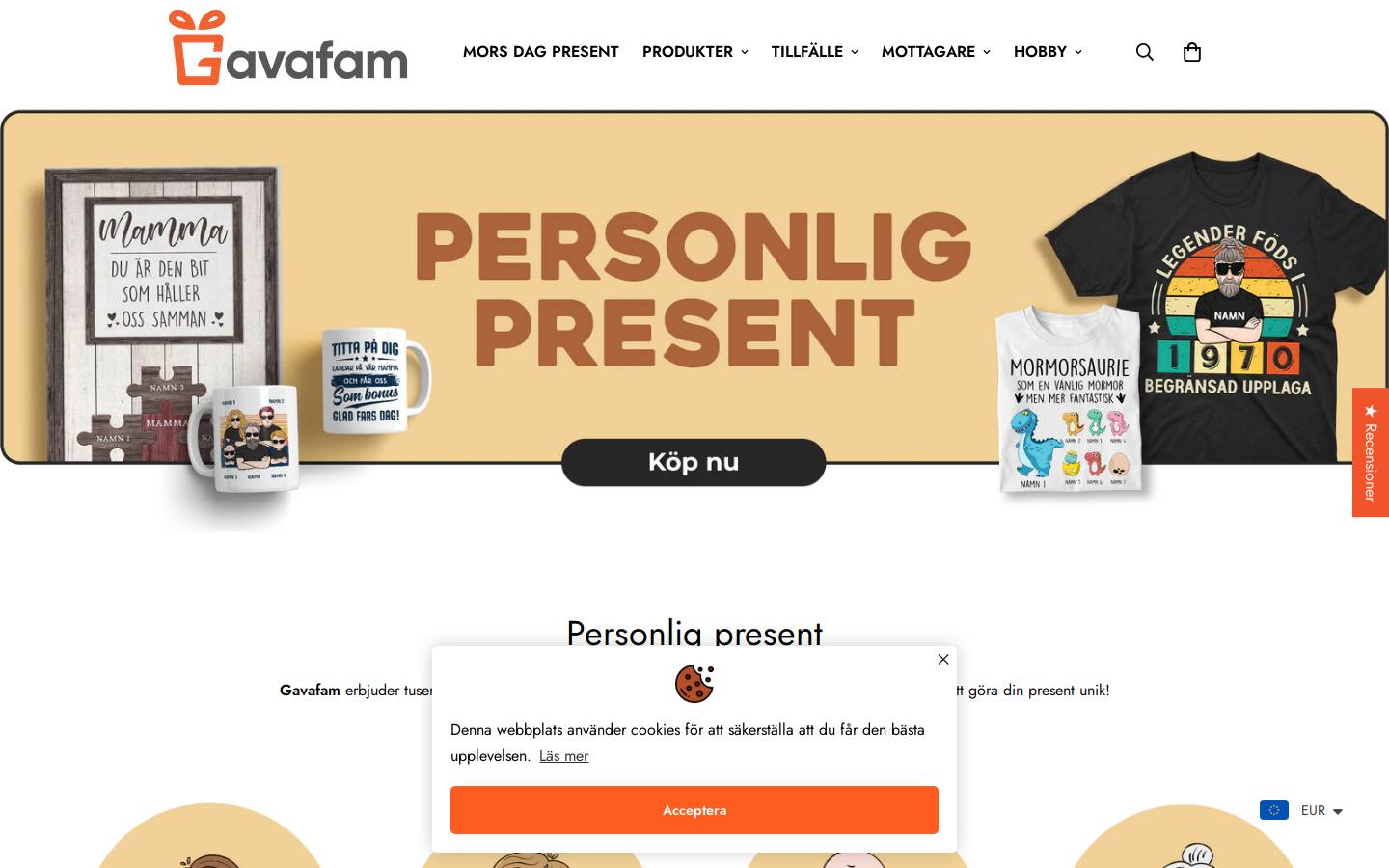 Gavafam homepage screenshot
