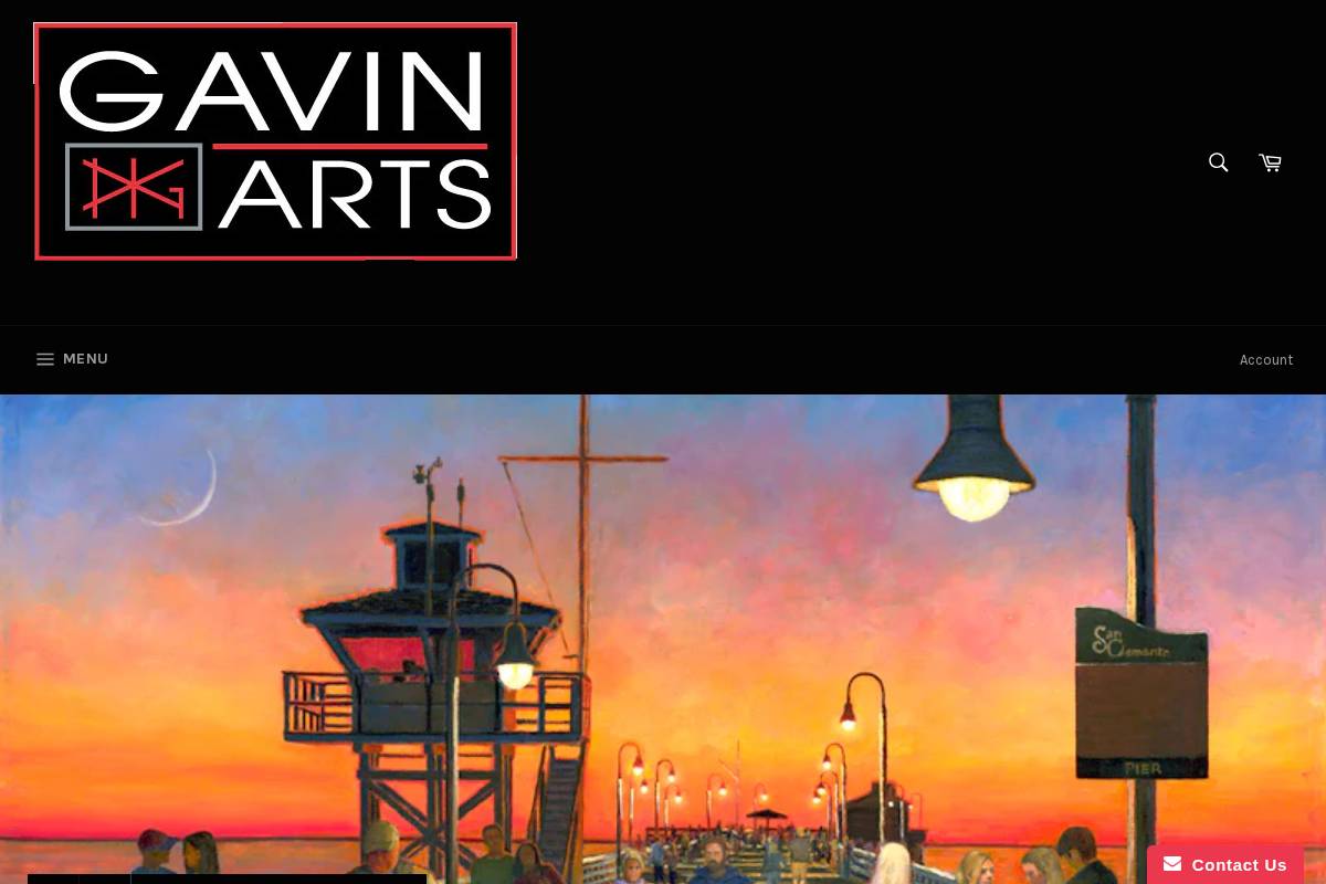 gavinarts.com homepage screenshot