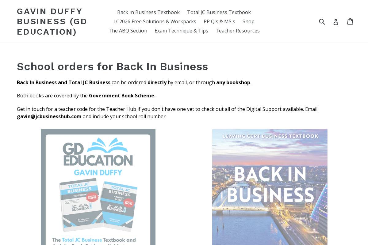 gavinduffybusiness.com homepage screenshot