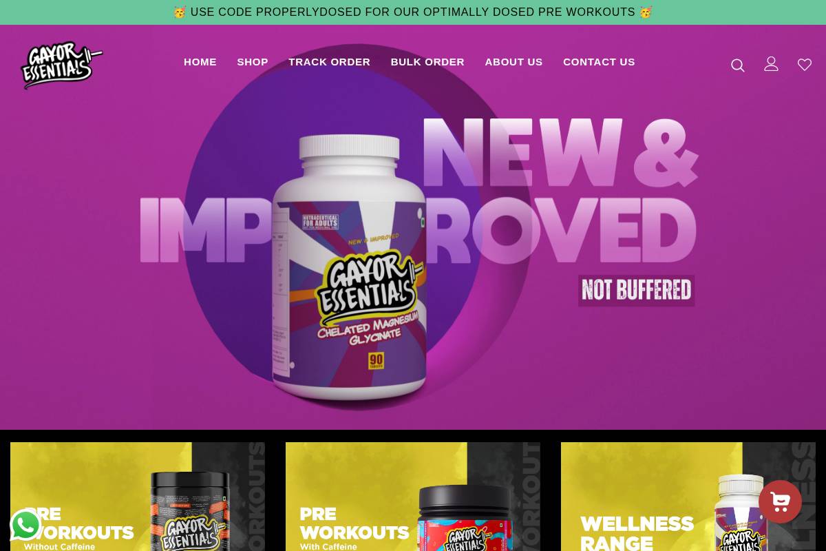 gayoressentials.com homepage screenshot