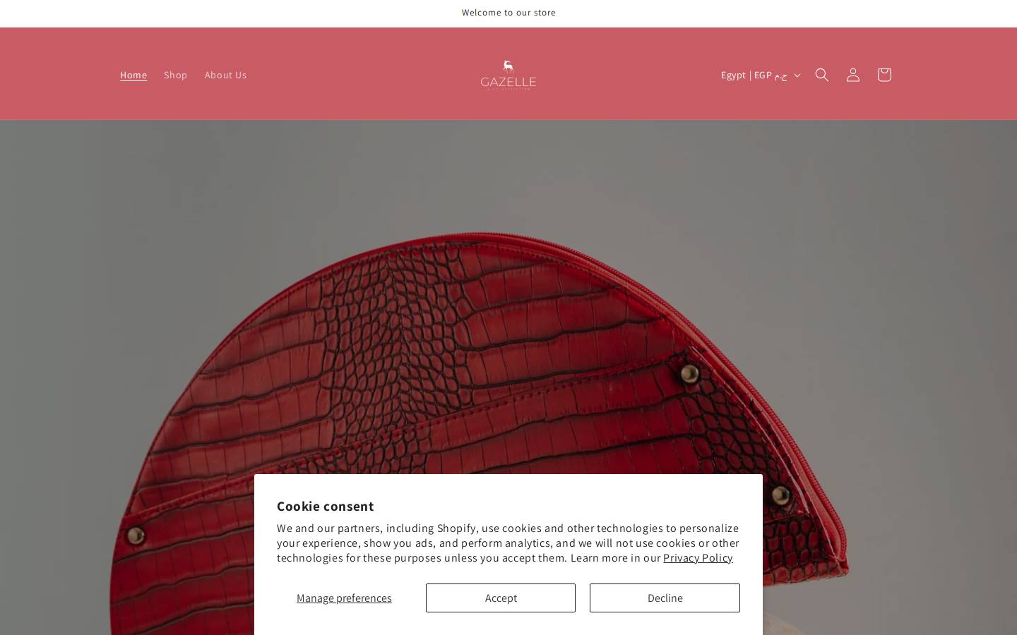 gazellebags.com homepage screenshot