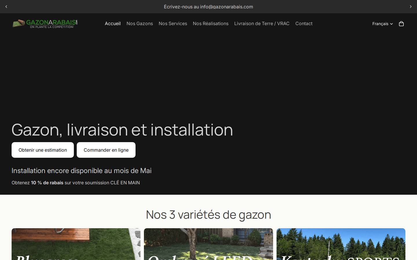gazonarabais.com homepage screenshot