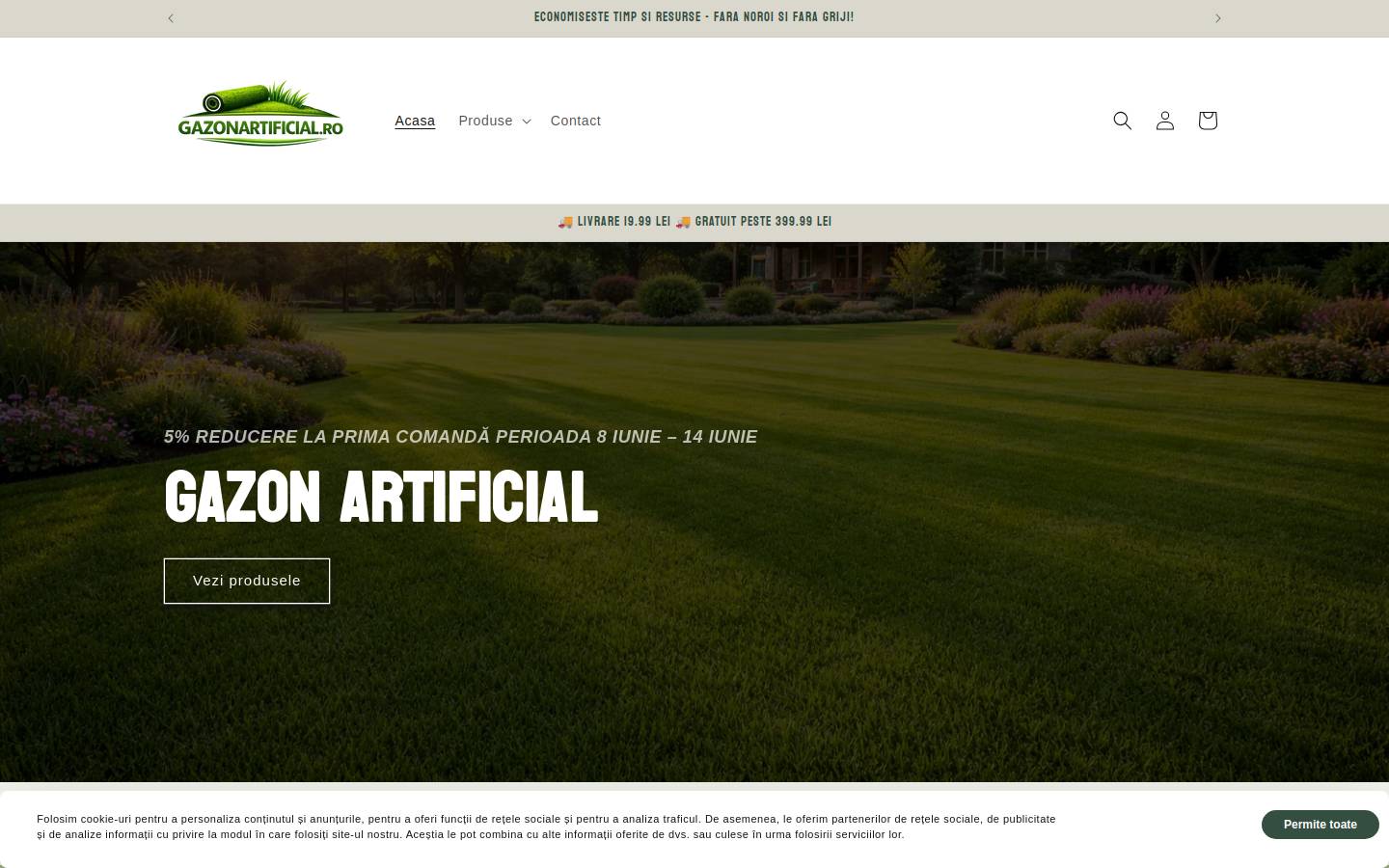 gazonartificial.ro homepage screenshot
