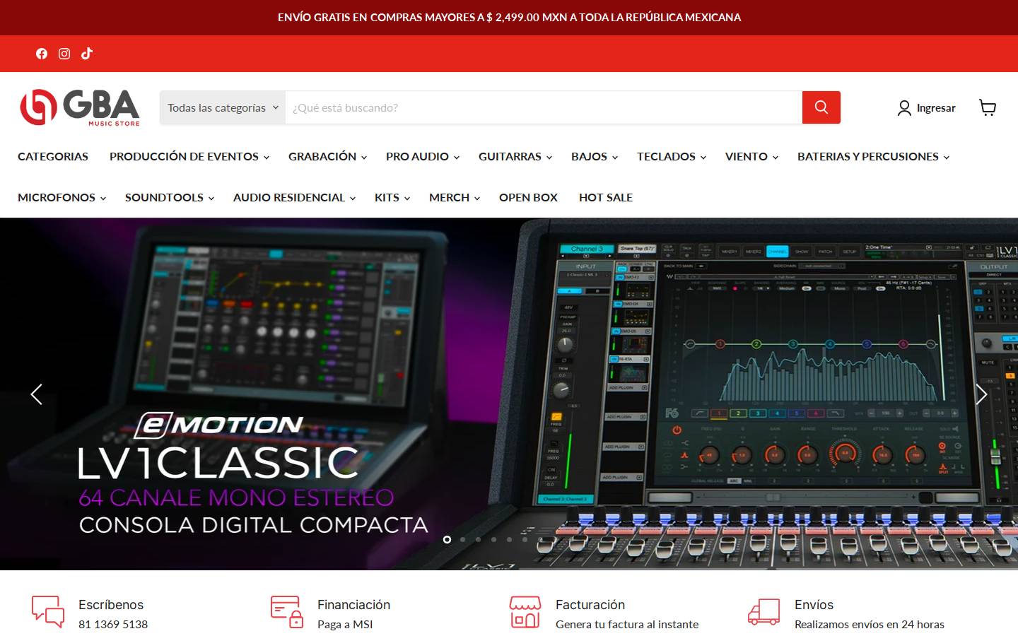 gbamusic.com.mx homepage screenshot