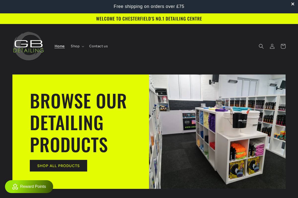 gbdetailing.com homepage screenshot