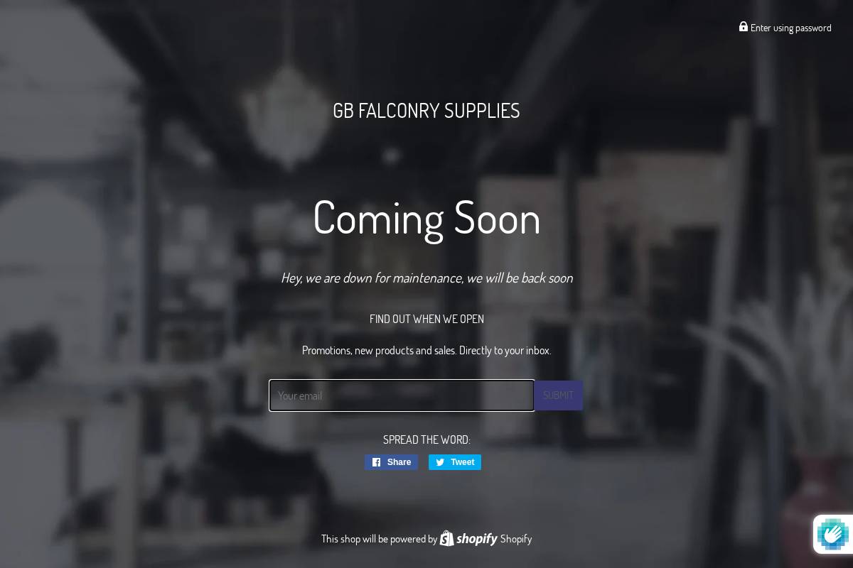 Gbfalconrysupplies homepage screenshot