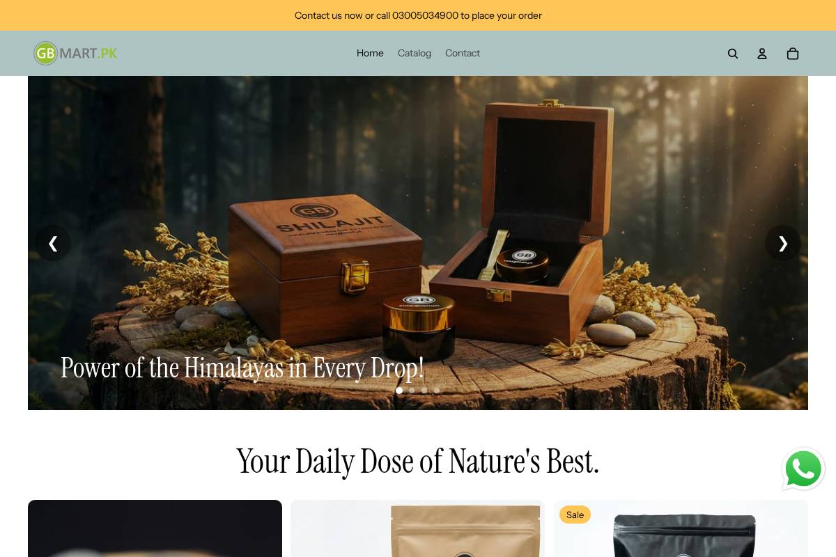 gbmart.pk homepage screenshot