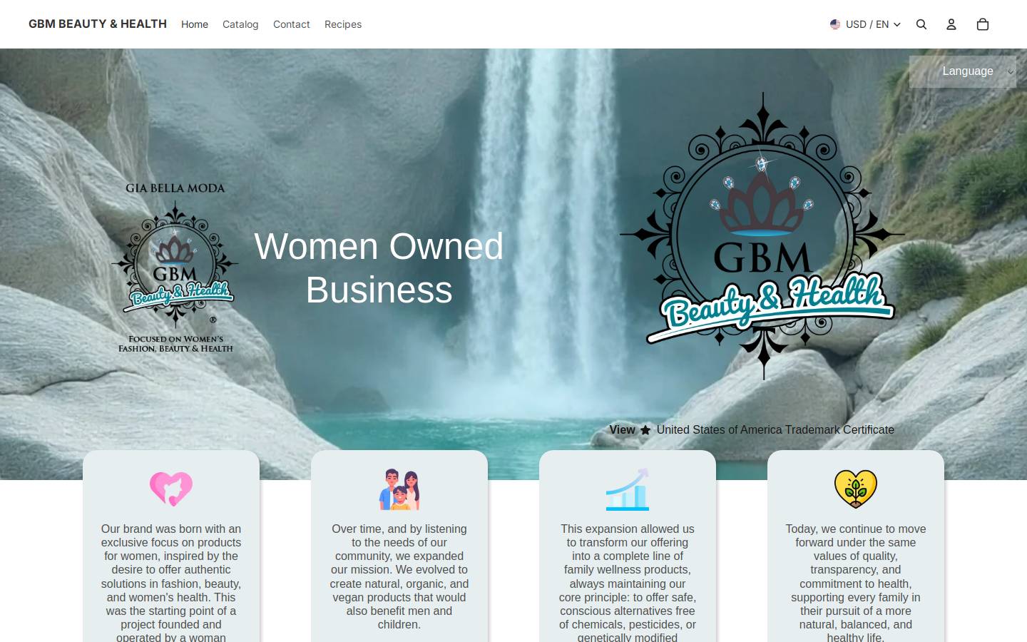 gbmbeautyhealth.com homepage screenshot
