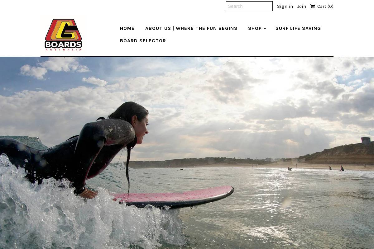 gboards.com.au homepage screenshot