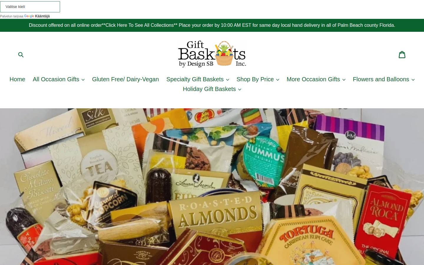 Gift Baskets By Design SB, Inc. homepage screenshot