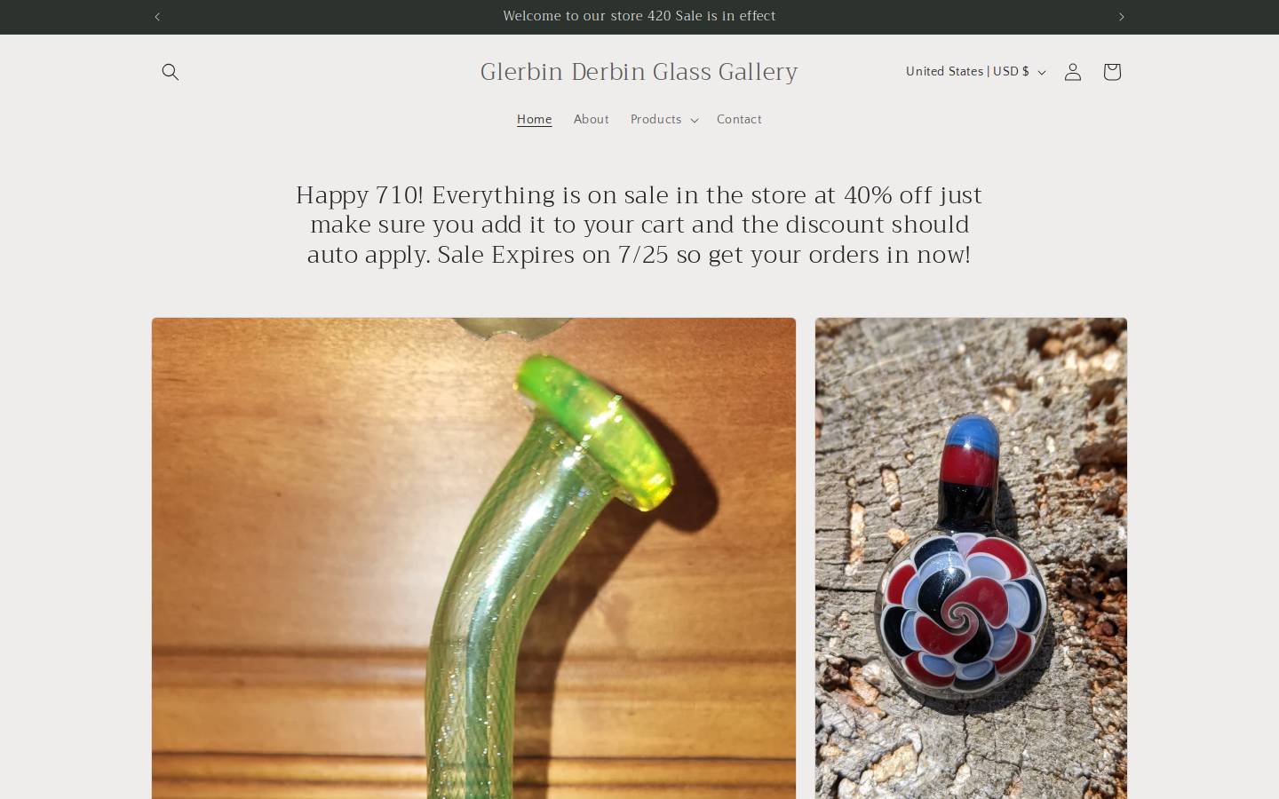 gdglassgallery.com homepage screenshot