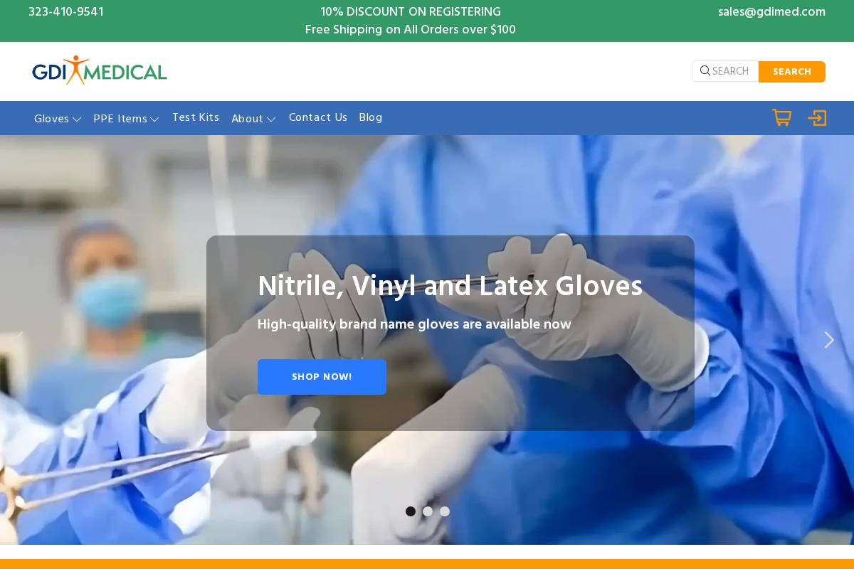 GDI Medical homepage screenshot