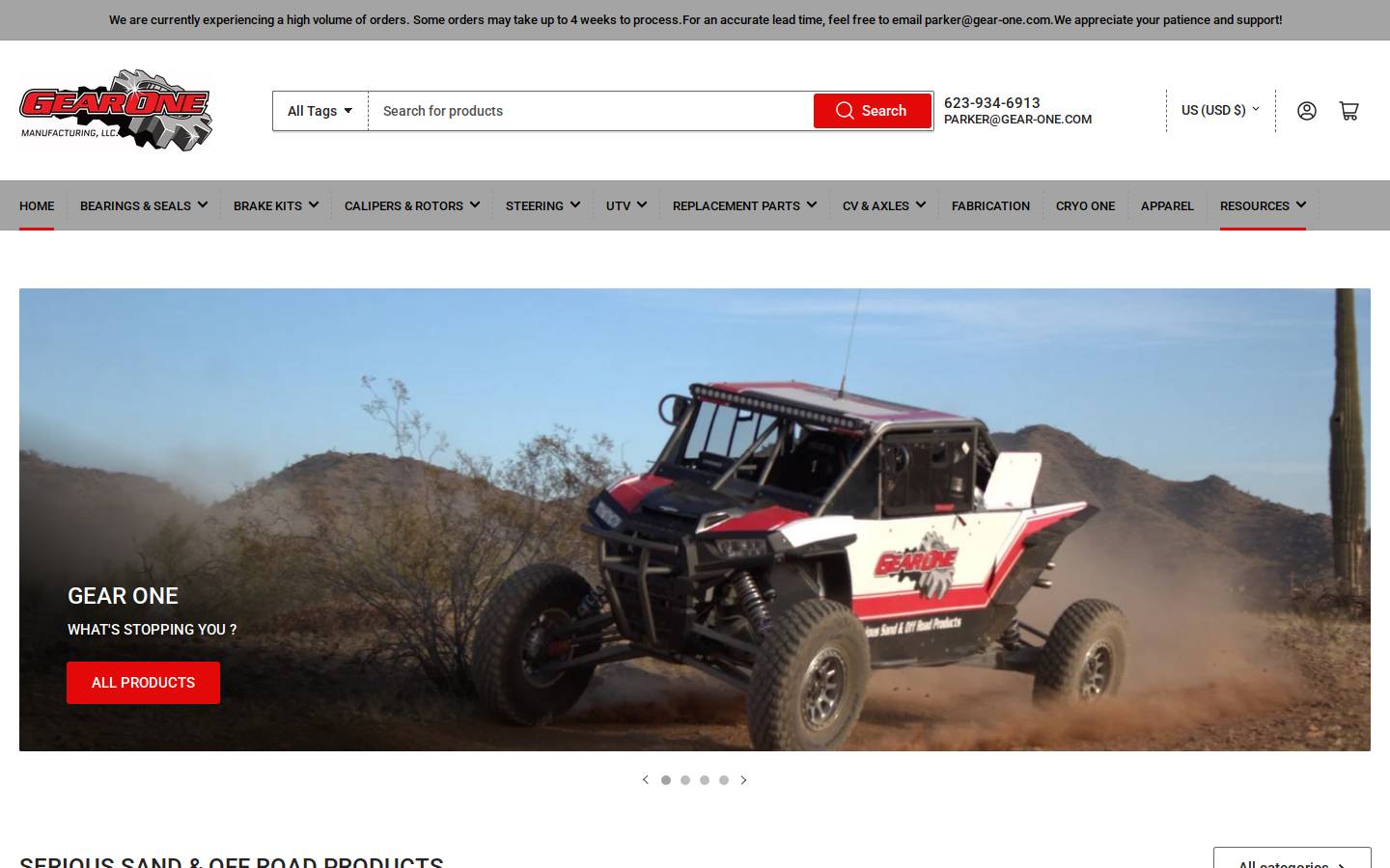 gear-one.com homepage screenshot
