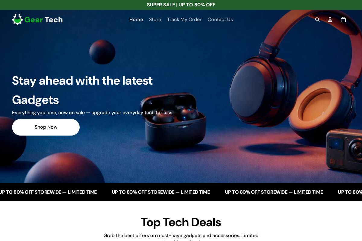 Gear Tech homepage screenshot
