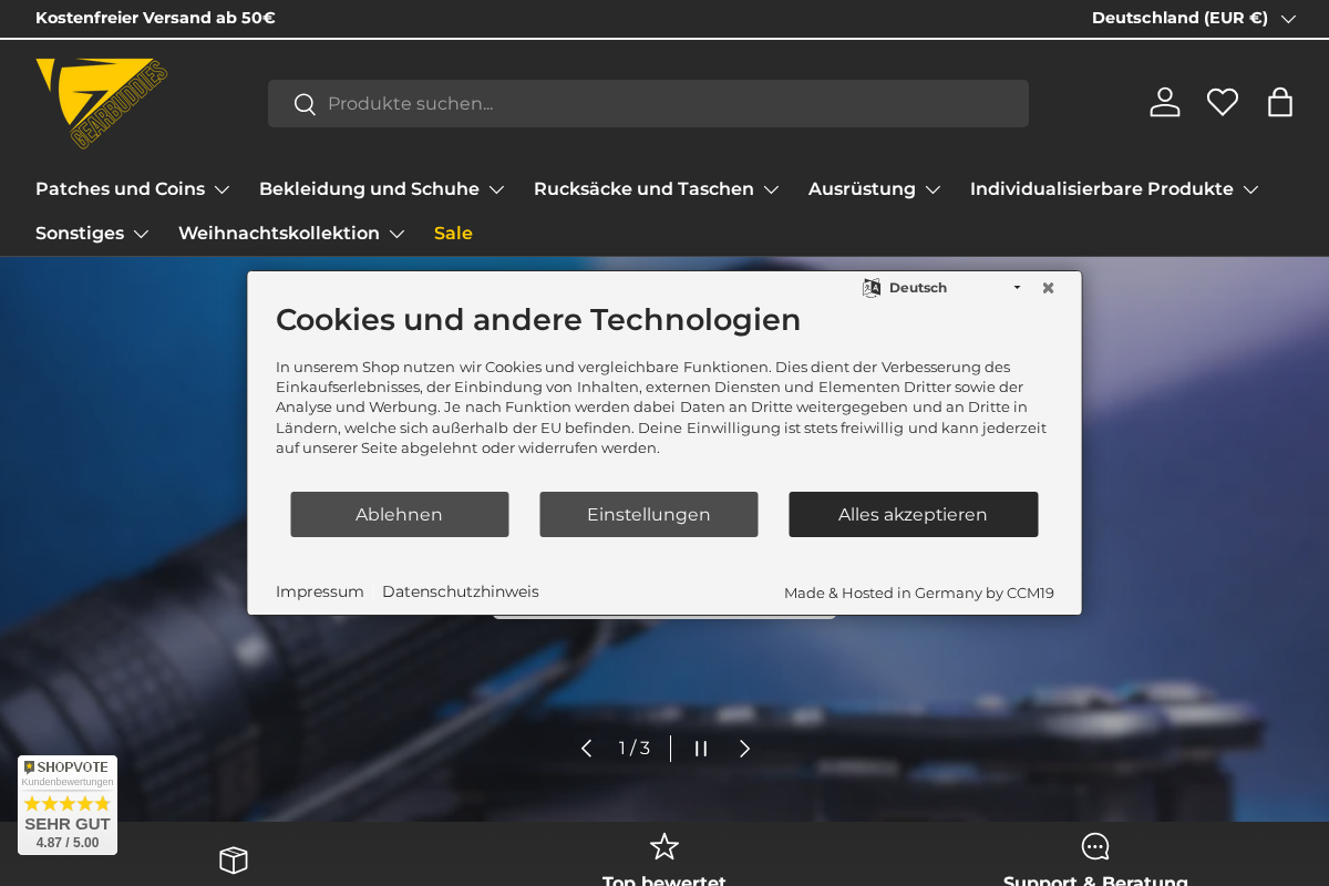 Gearbuddies homepage screenshot