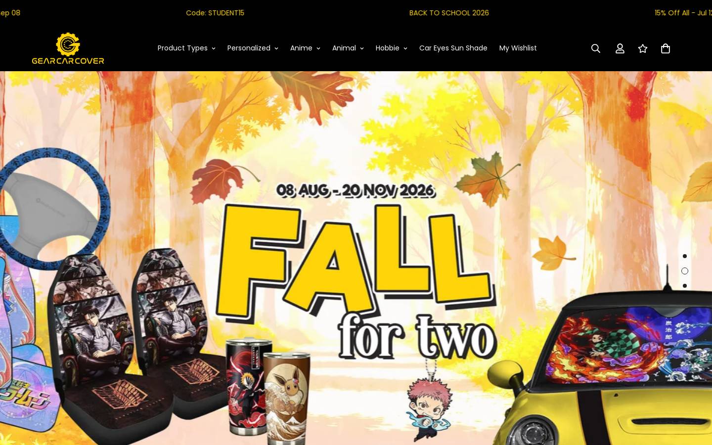 gearcarcover.com homepage screenshot
