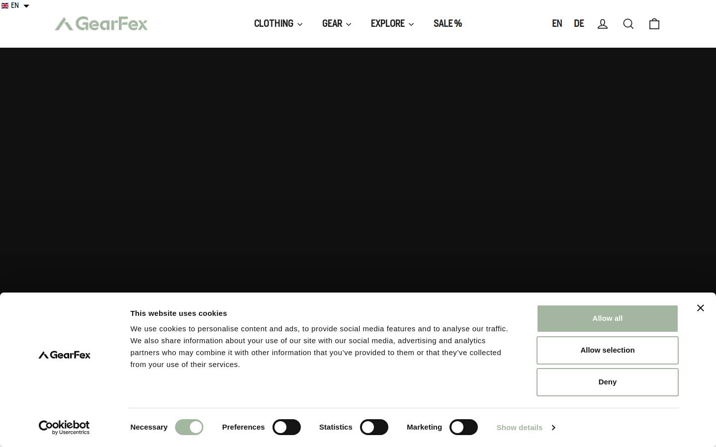 GearFex homepage screenshot