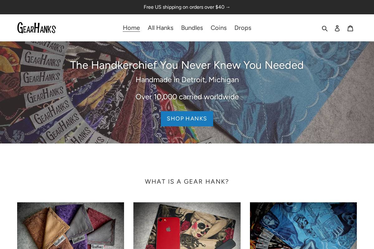 gearhanks.com homepage screenshot