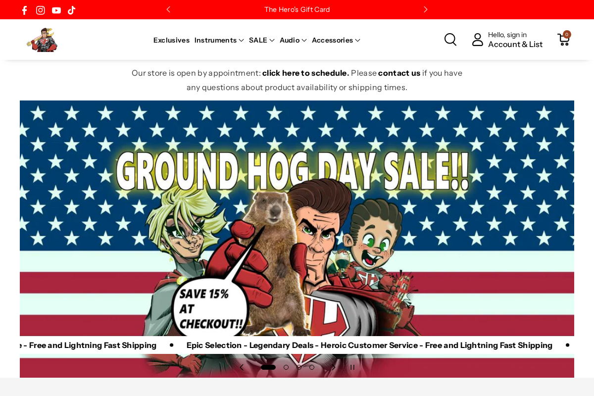 Gear Hero homepage screenshot