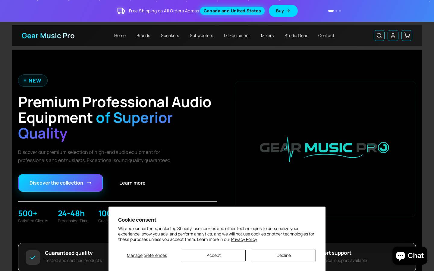 gearmusicpro.com homepage screenshot