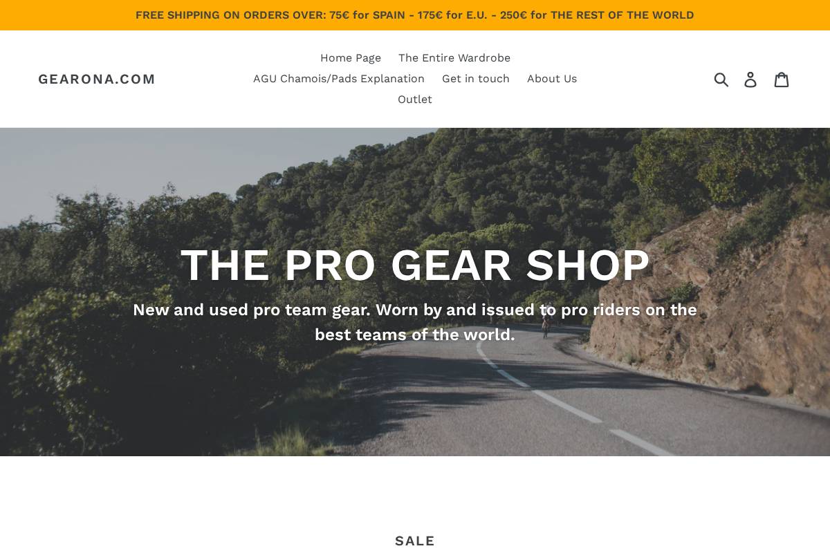 gearona.com homepage screenshot