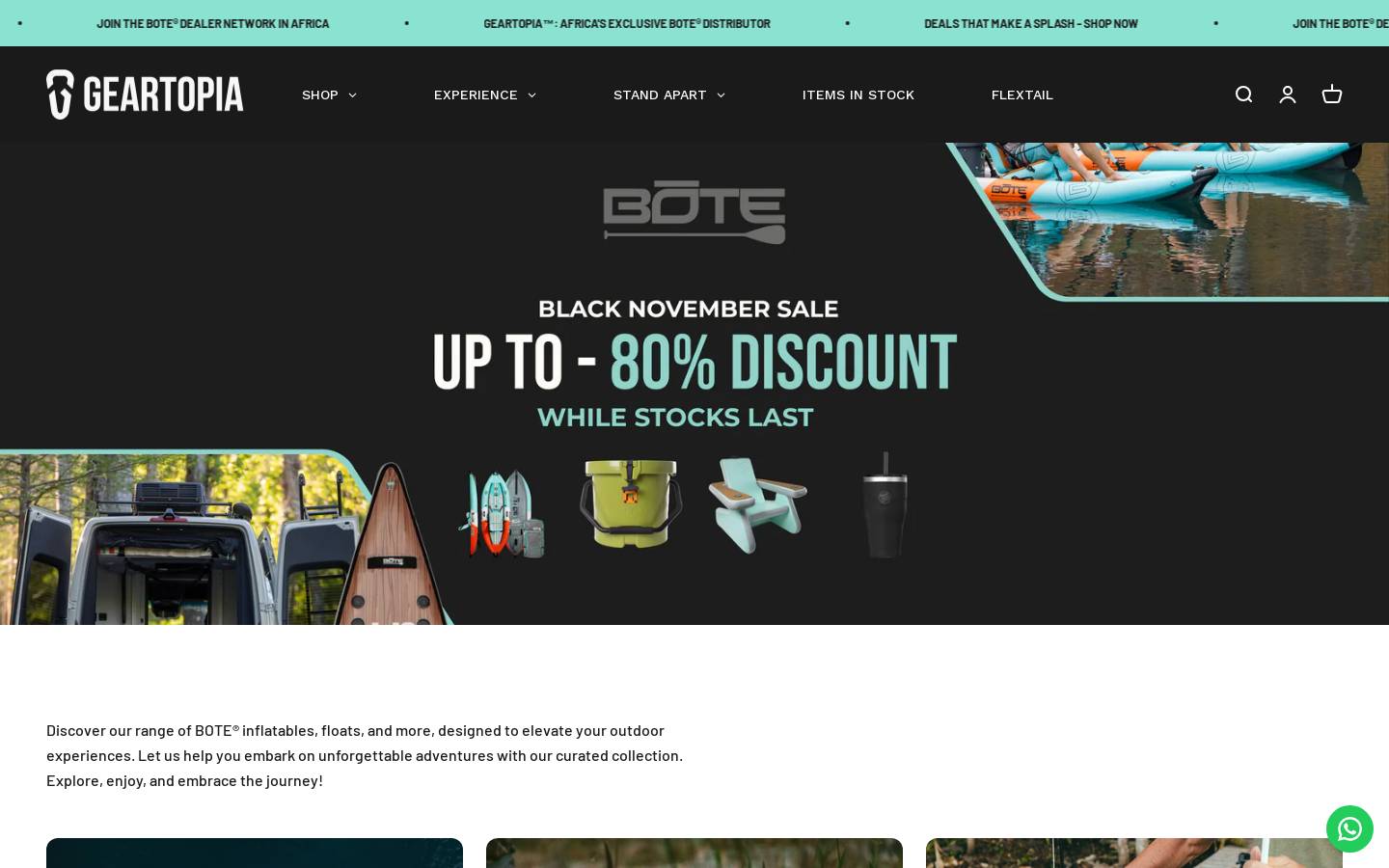geartopia.co.za homepage screenshot