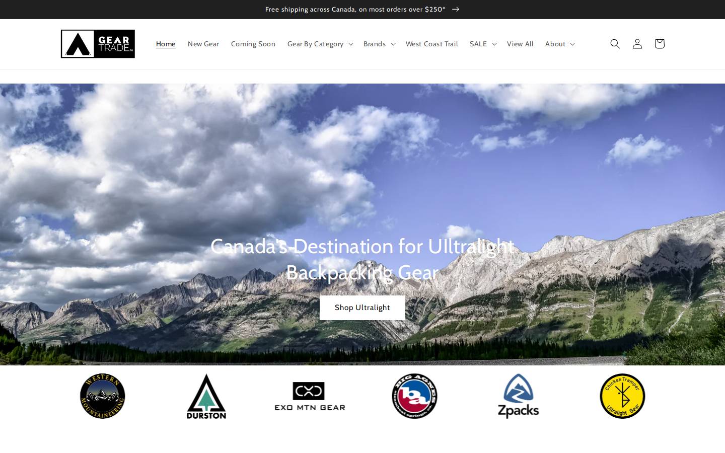 Geartrade.com homepage screenshot