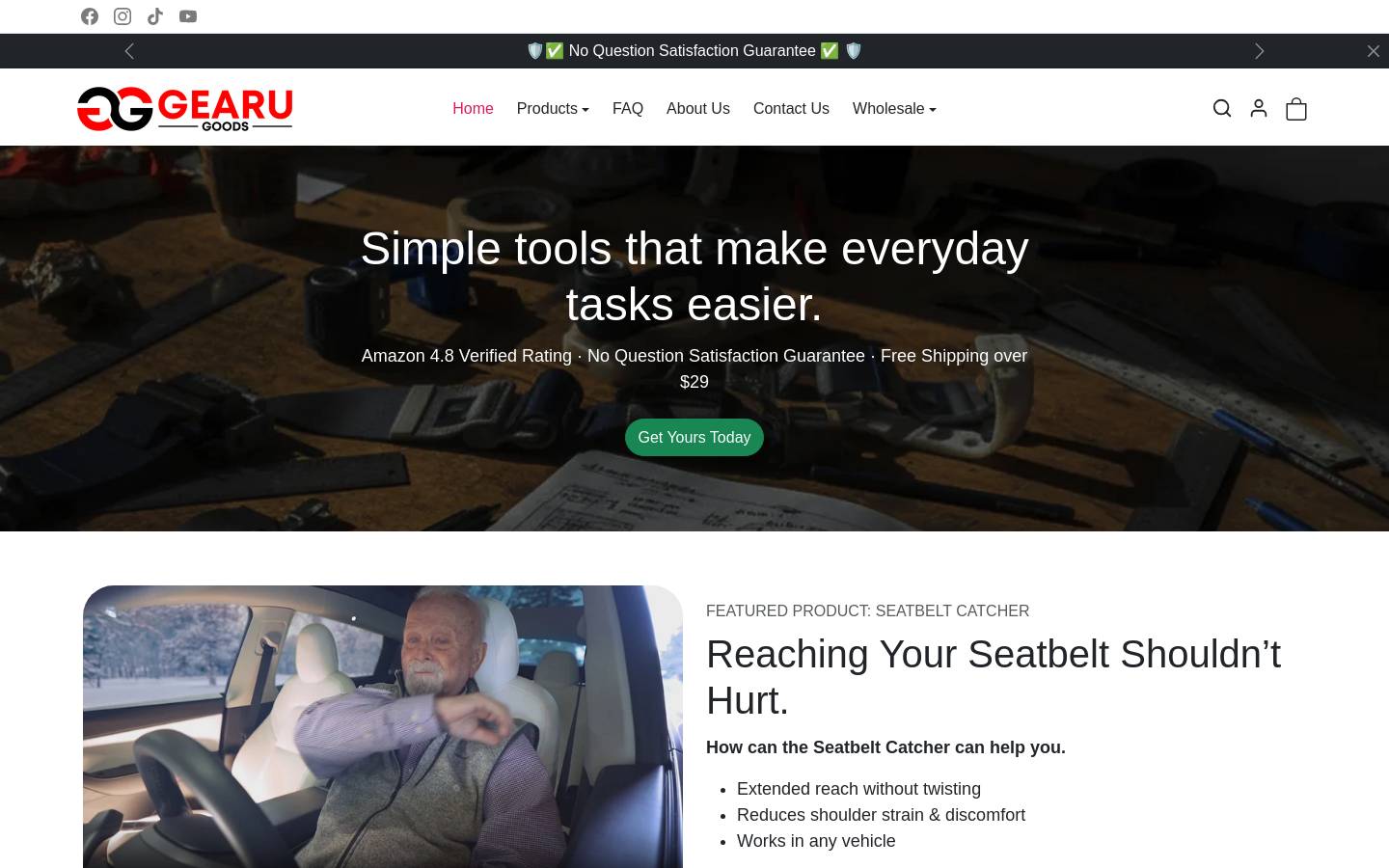 gearugoods.com homepage screenshot
