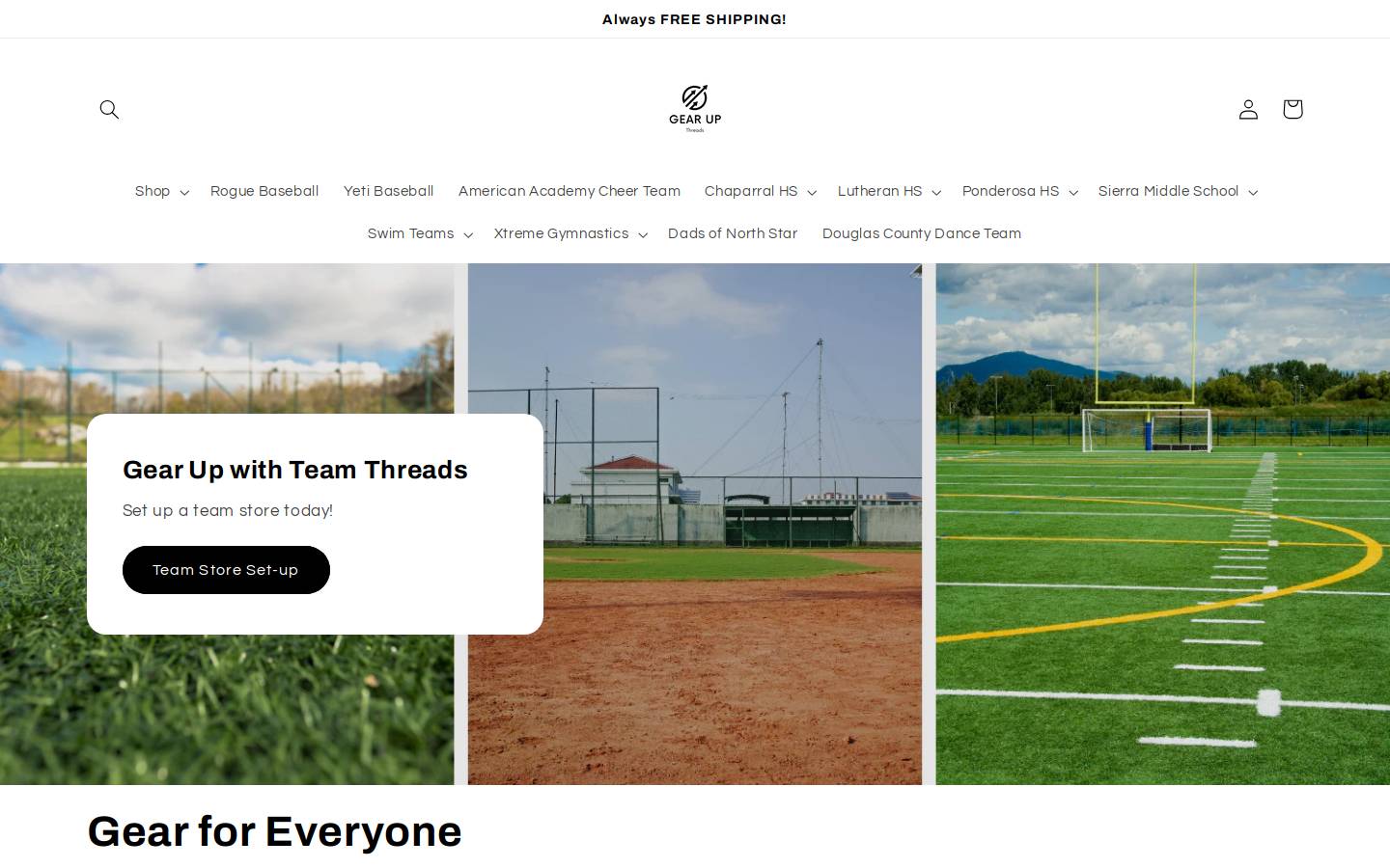 gearupthreads.com homepage screenshot