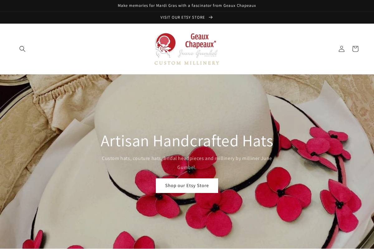 geauxchapeaux.com homepage screenshot