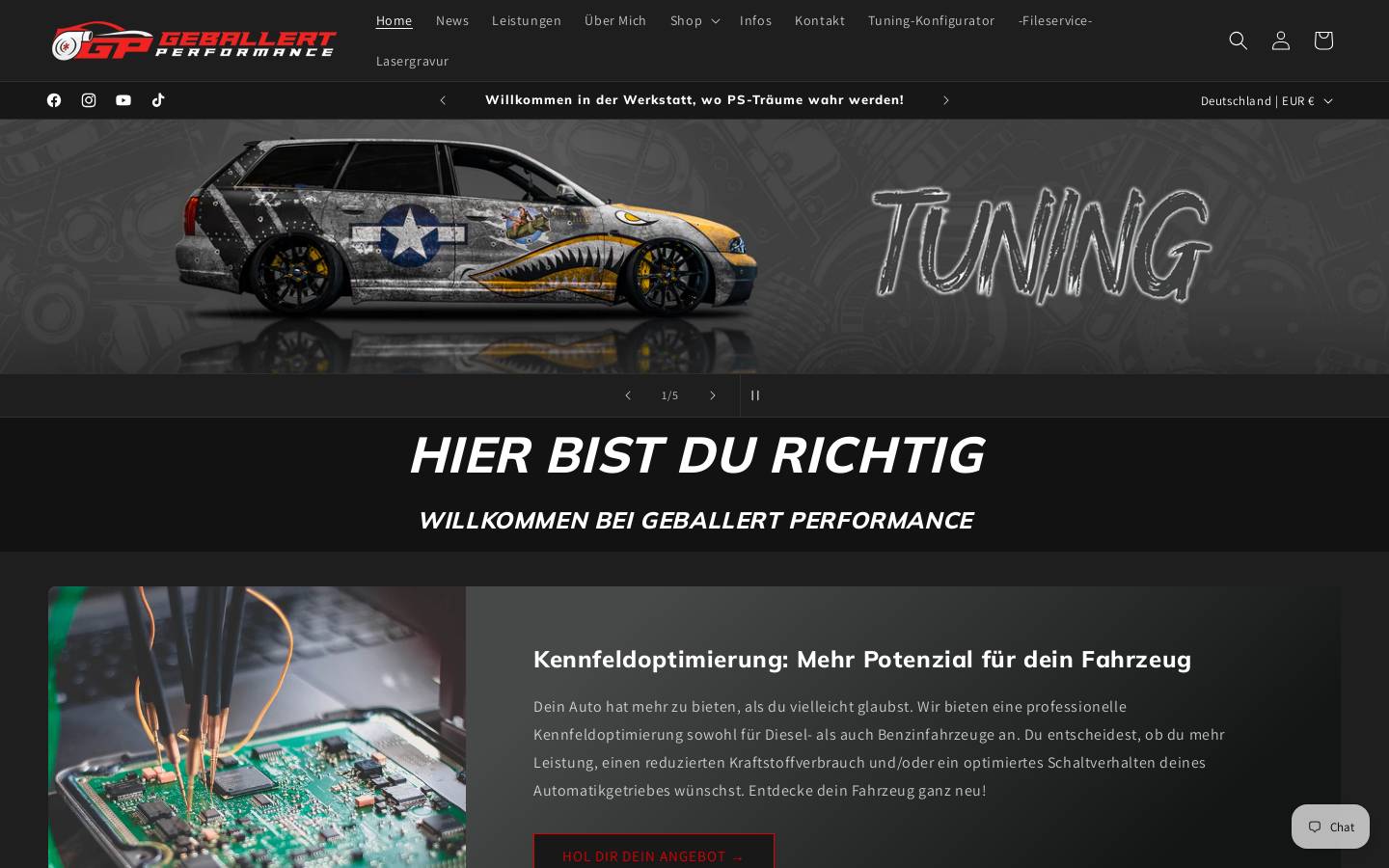 geballert-performance.de homepage screenshot