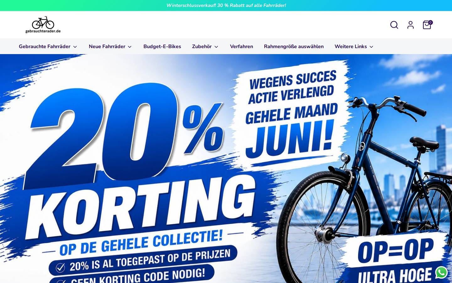 gebrauchterader.de homepage screenshot