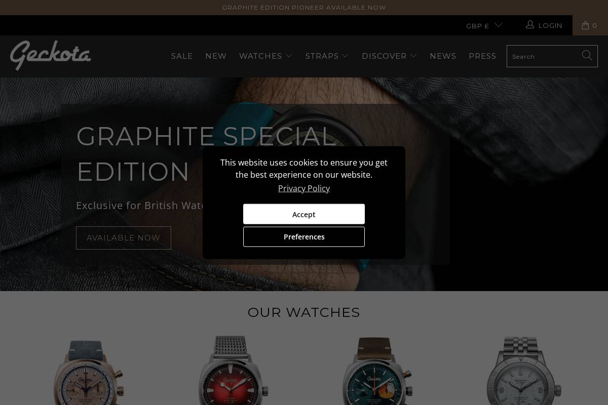 Geckota homepage screenshot