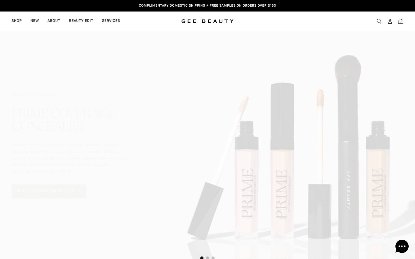 Gee Beauty homepage screenshot