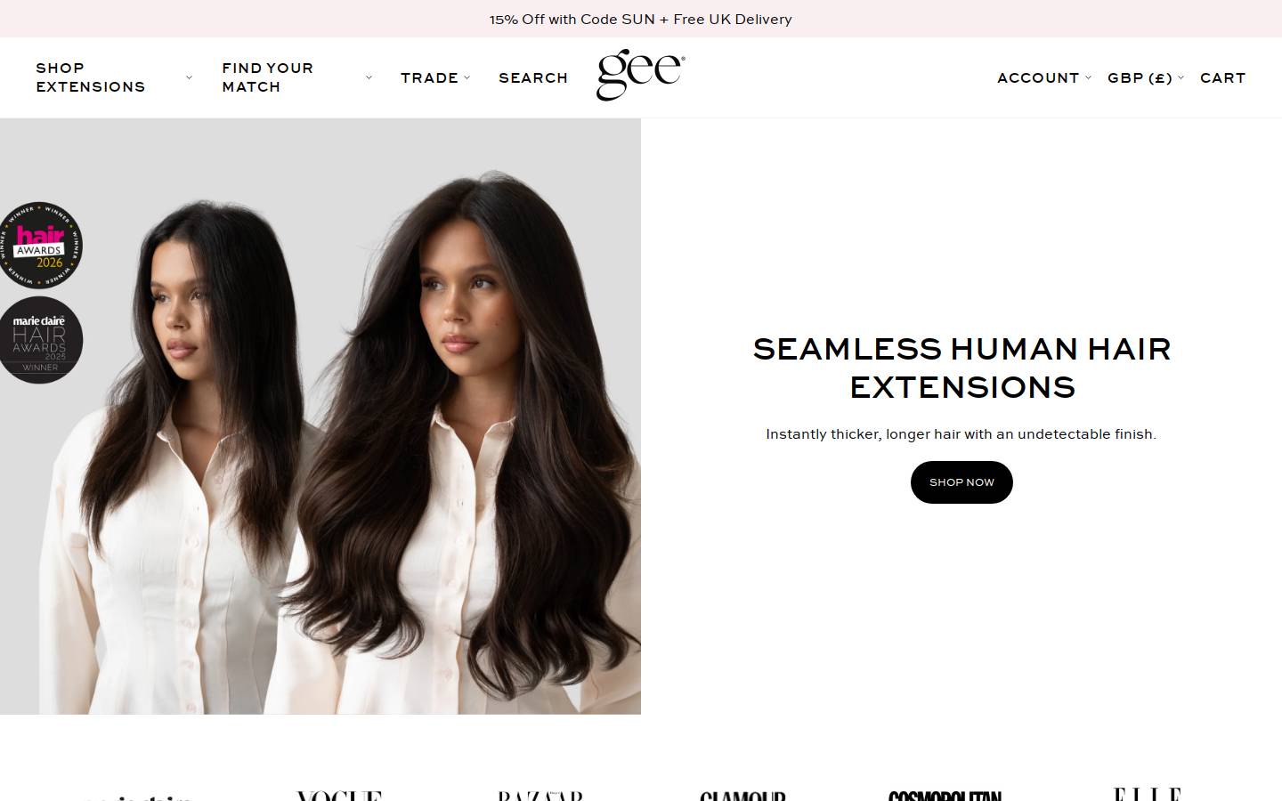 gee homepage screenshot