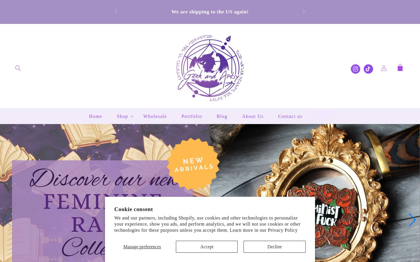 geekandartsy.com homepage screenshot