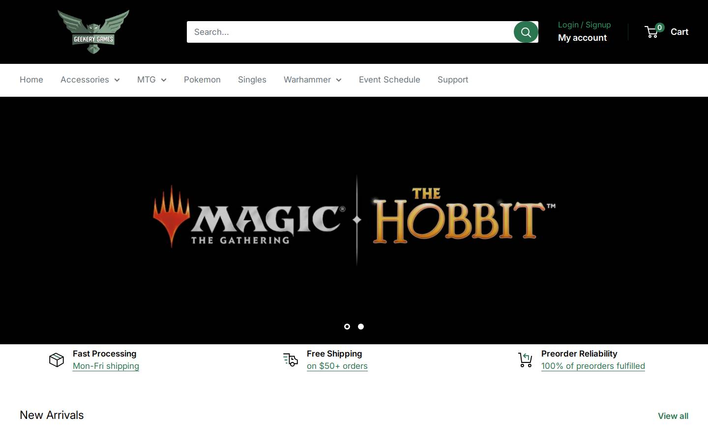 Geekerygames homepage screenshot