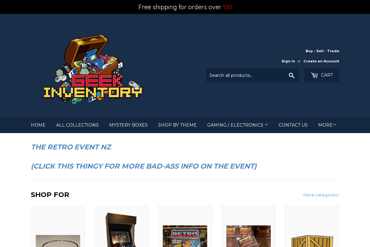 Geek Inventory homepage screenshot