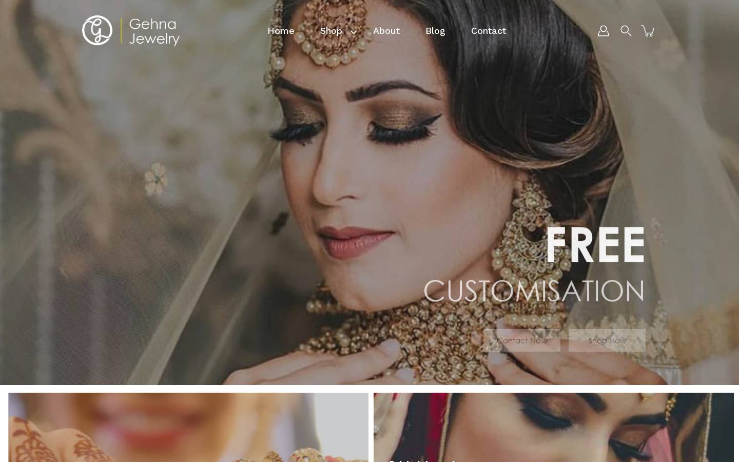 gehnajewelry.com homepage screenshot