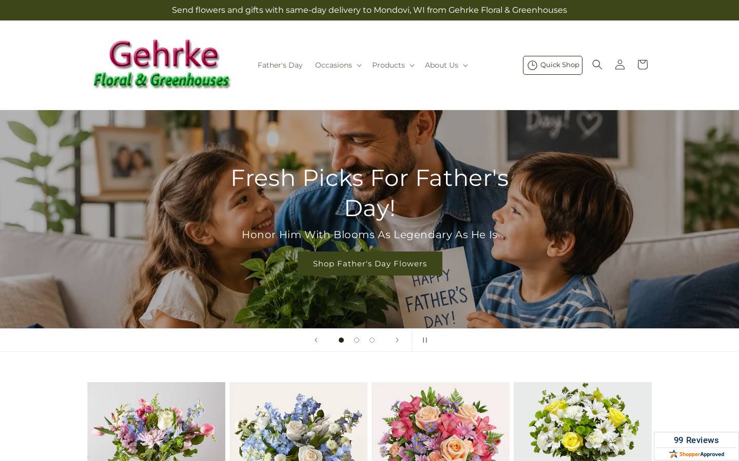 gehrkefloral.com homepage screenshot