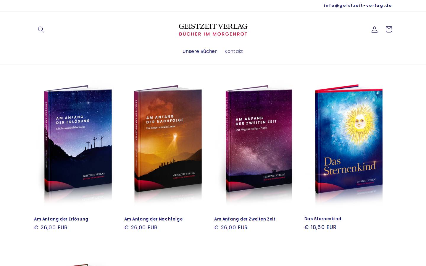 geistzeit-verlag.de homepage screenshot