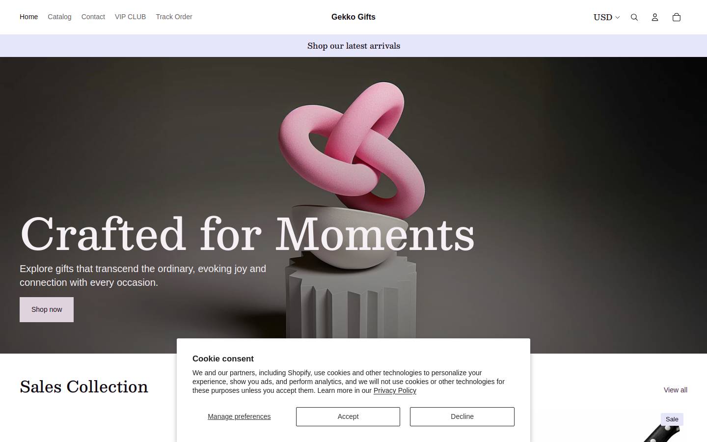 gekkogifts.com homepage screenshot