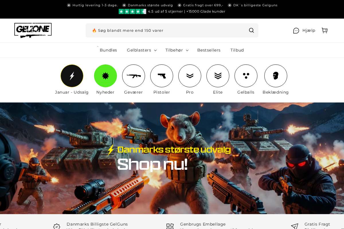 Gelzone homepage screenshot