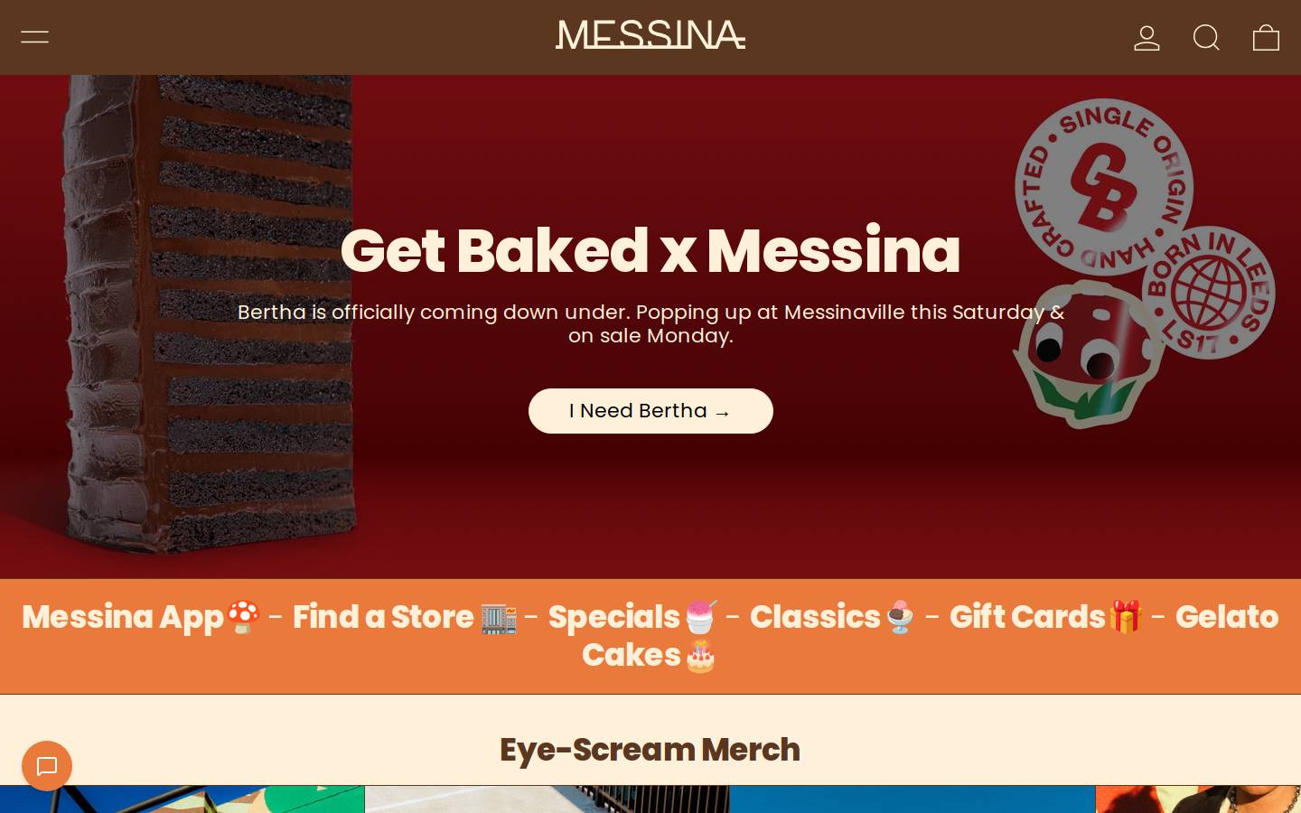 gelatomessina.com homepage screenshot